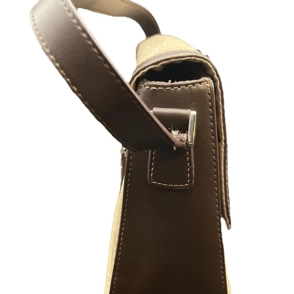 Liz Claiborne Shoulder Bag Beige Brown Paisley Print Handbag Leather Trim NWOT - Picture 8 of 12